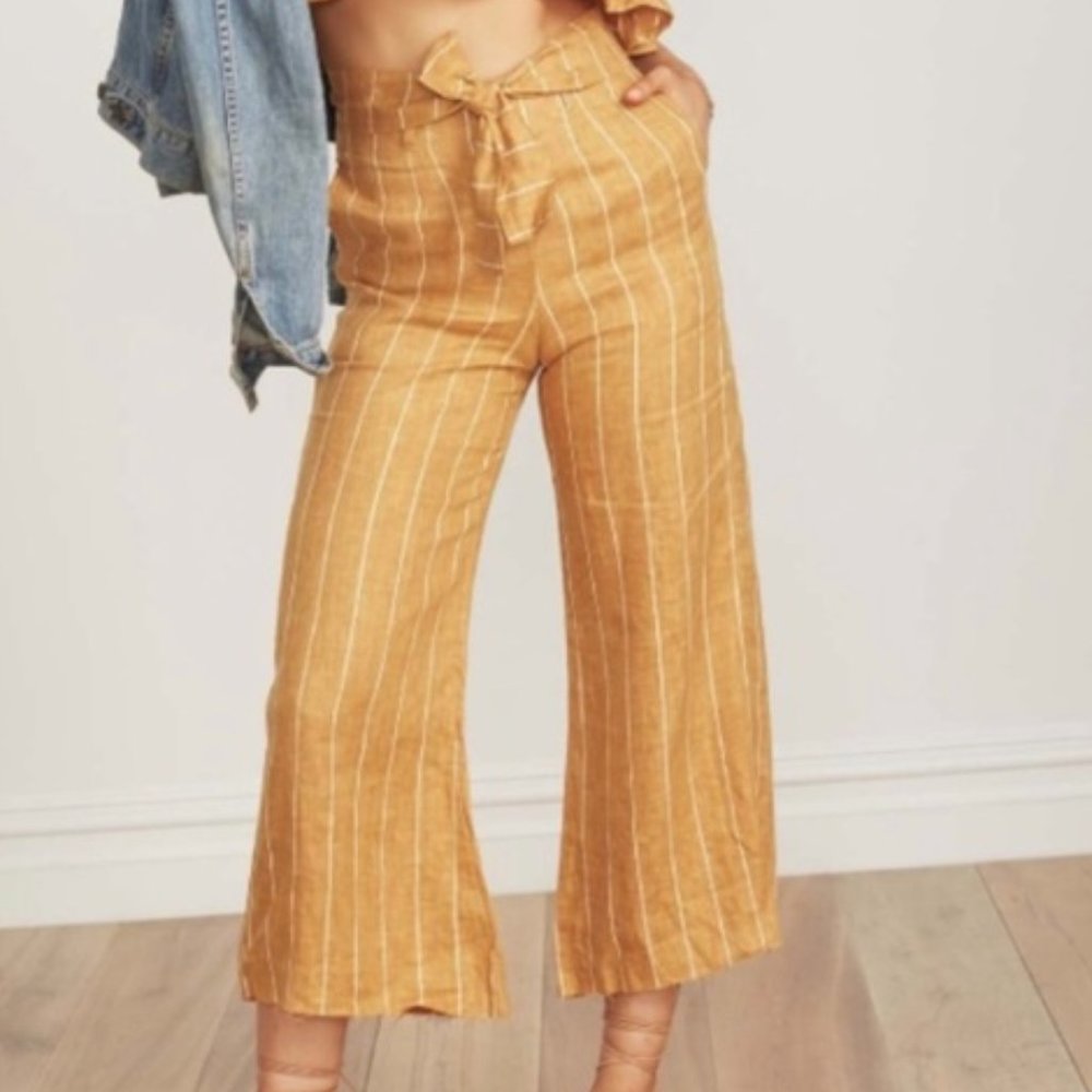 Faithfull the Brand mustard linen culottes